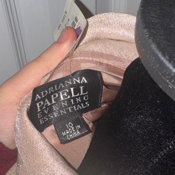 Adrianna Papell Shimmering Cream Blazer with Bow Accent - Picture 2 of 16